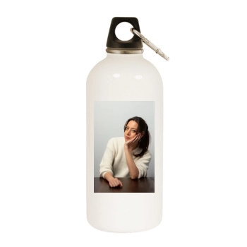 Aubrey Plaza White Water Bottle With Carabiner