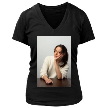 Aubrey Plaza Women's Deep V-Neck TShirt