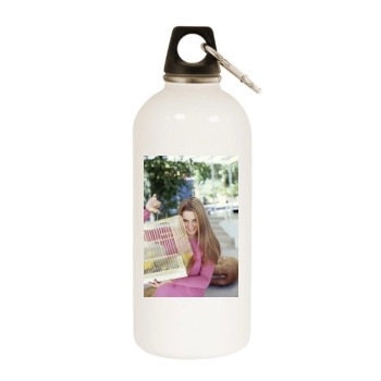 Alicia Silverstone White Water Bottle With Carabiner