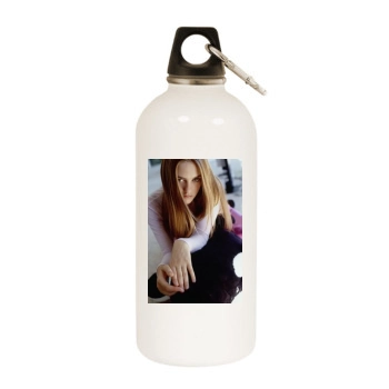 Alicia Silverstone White Water Bottle With Carabiner