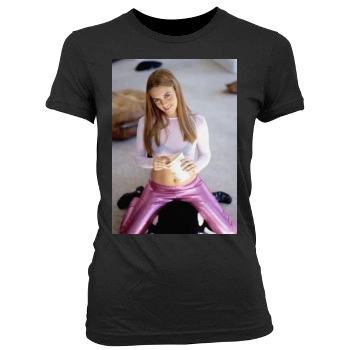 Alicia Silverstone Women's Junior Cut Crewneck T-Shirt