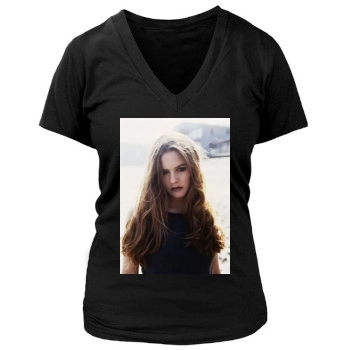 Alicia Silverstone Women's Deep V-Neck TShirt