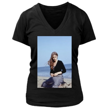 Alicia Silverstone Women's Deep V-Neck TShirt