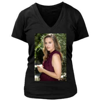 Alicia Silverstone Women's Deep V-Neck TShirt