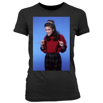 Alyssa Milano Women's Junior Cut Crewneck T-Shirt