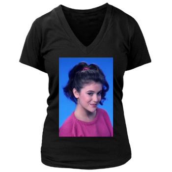 Alyssa Milano Women's Deep V-Neck TShirt