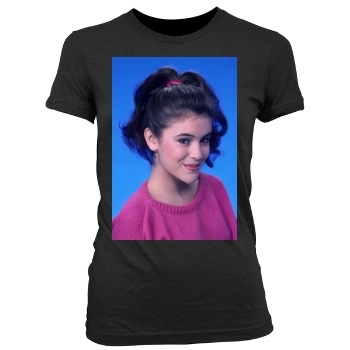 Alyssa Milano Women's Junior Cut Crewneck T-Shirt