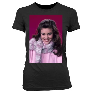 Alyssa Milano Women's Junior Cut Crewneck T-Shirt