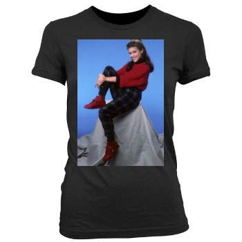 Alyssa Milano Women's Junior Cut Crewneck T-Shirt