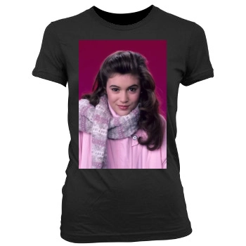 Alyssa Milano Women's Junior Cut Crewneck T-Shirt