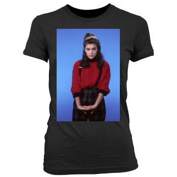 Alyssa Milano Women's Junior Cut Crewneck T-Shirt