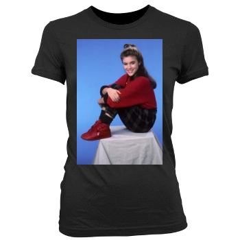 Alyssa Milano Women's Junior Cut Crewneck T-Shirt