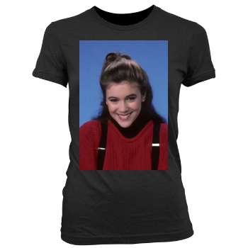 Alyssa Milano Women's Junior Cut Crewneck T-Shirt