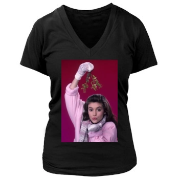 Alyssa Milano Women's Deep V-Neck TShirt