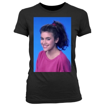 Alyssa Milano Women's Junior Cut Crewneck T-Shirt