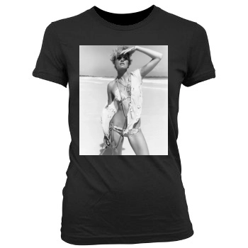 Amber Valletta Women's Junior Cut Crewneck T-Shirt