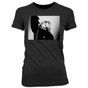 Amber Valletta Women's Junior Cut Crewneck T-Shirt