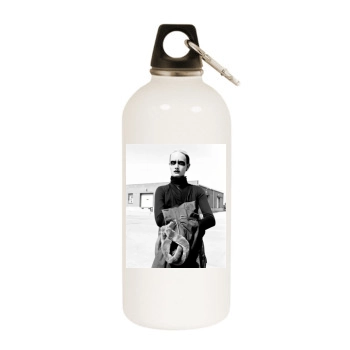 Amber Valletta White Water Bottle With Carabiner