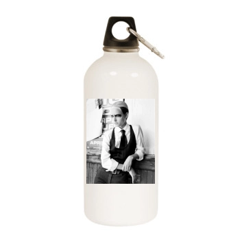 Amber Valletta White Water Bottle With Carabiner