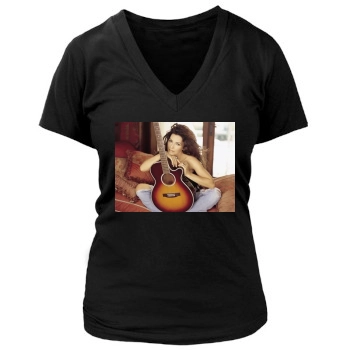 Shania Twain Women's Deep V-Neck TShirt