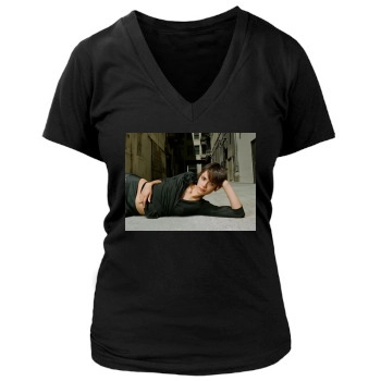 Shannyn Sossamon Women's Deep V-Neck TShirt