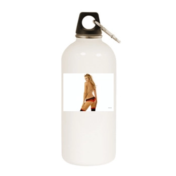 Stacy Keibler White Water Bottle With Carabiner