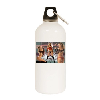 Stacy Keibler White Water Bottle With Carabiner