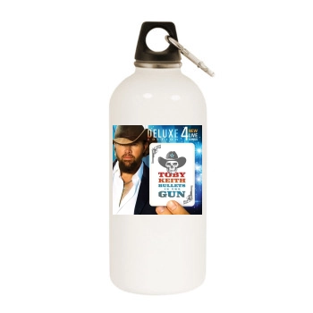 Toby Keith White Water Bottle With Carabiner