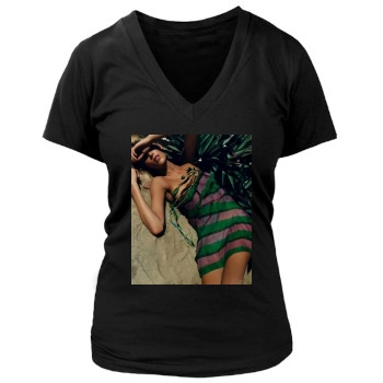 Anja Rubik Women's Deep V-Neck TShirt