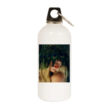 Anja Rubik White Water Bottle With Carabiner