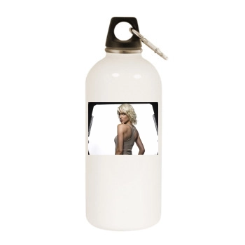 Tricia Helfer White Water Bottle With Carabiner