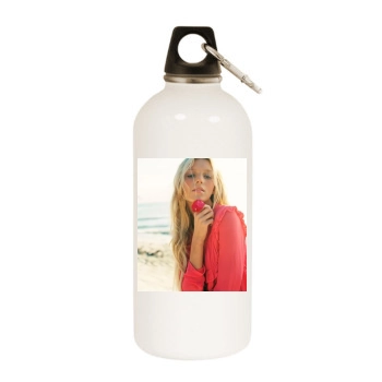 Anja Rubik White Water Bottle With Carabiner