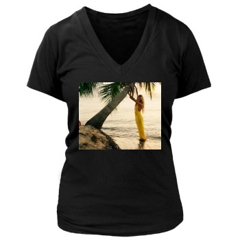 Anja Rubik Women's Deep V-Neck TShirt