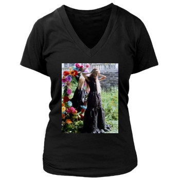 Anja Rubik Women's Deep V-Neck TShirt