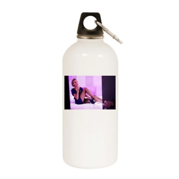 Anja Rubik White Water Bottle With Carabiner