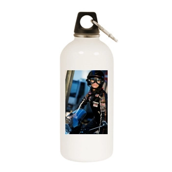 Anja Rubik White Water Bottle With Carabiner