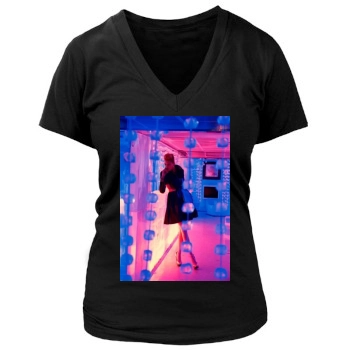 Anja Rubik Women's Deep V-Neck TShirt