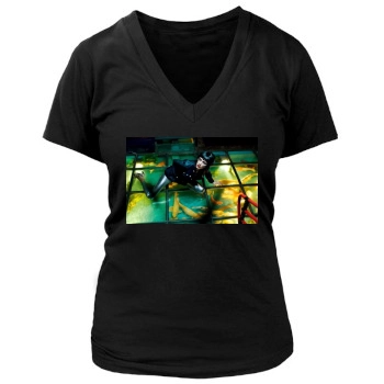 Anja Rubik Women's Deep V-Neck TShirt