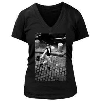 Anja Rubik Women's Deep V-Neck TShirt