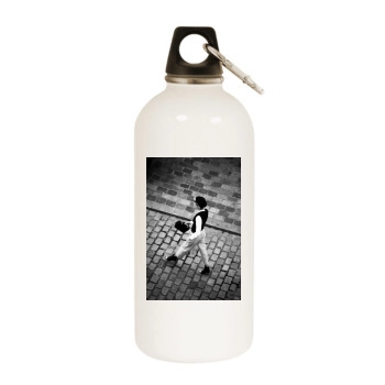 Anja Rubik White Water Bottle With Carabiner