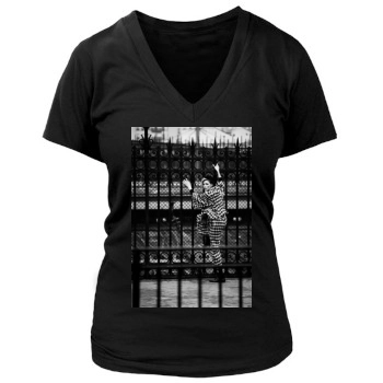 Anja Rubik Women's Deep V-Neck TShirt