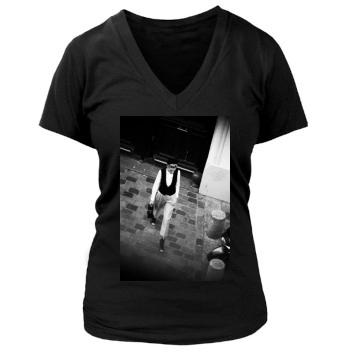 Anja Rubik Women's Deep V-Neck TShirt