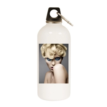 Anja Rubik White Water Bottle With Carabiner