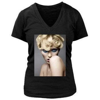 Anja Rubik Women's Deep V-Neck TShirt