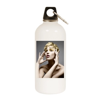 Anja Rubik White Water Bottle With Carabiner