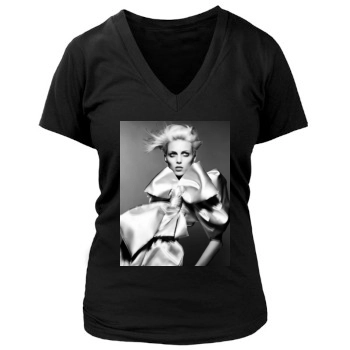 Anja Rubik Women's Deep V-Neck TShirt