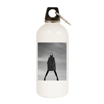 Anja Rubik White Water Bottle With Carabiner