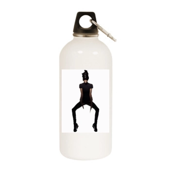 Anja Rubik White Water Bottle With Carabiner