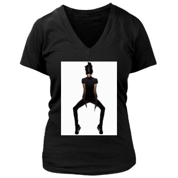 Anja Rubik Women's Deep V-Neck TShirt