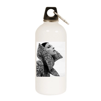 Anja Rubik White Water Bottle With Carabiner